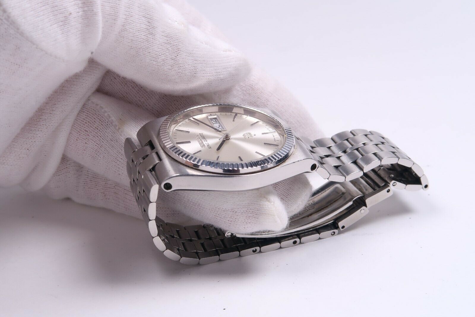 Vintage SEIKO KING QUARTZ TWIN 9923-8030 STAINLESS Mens