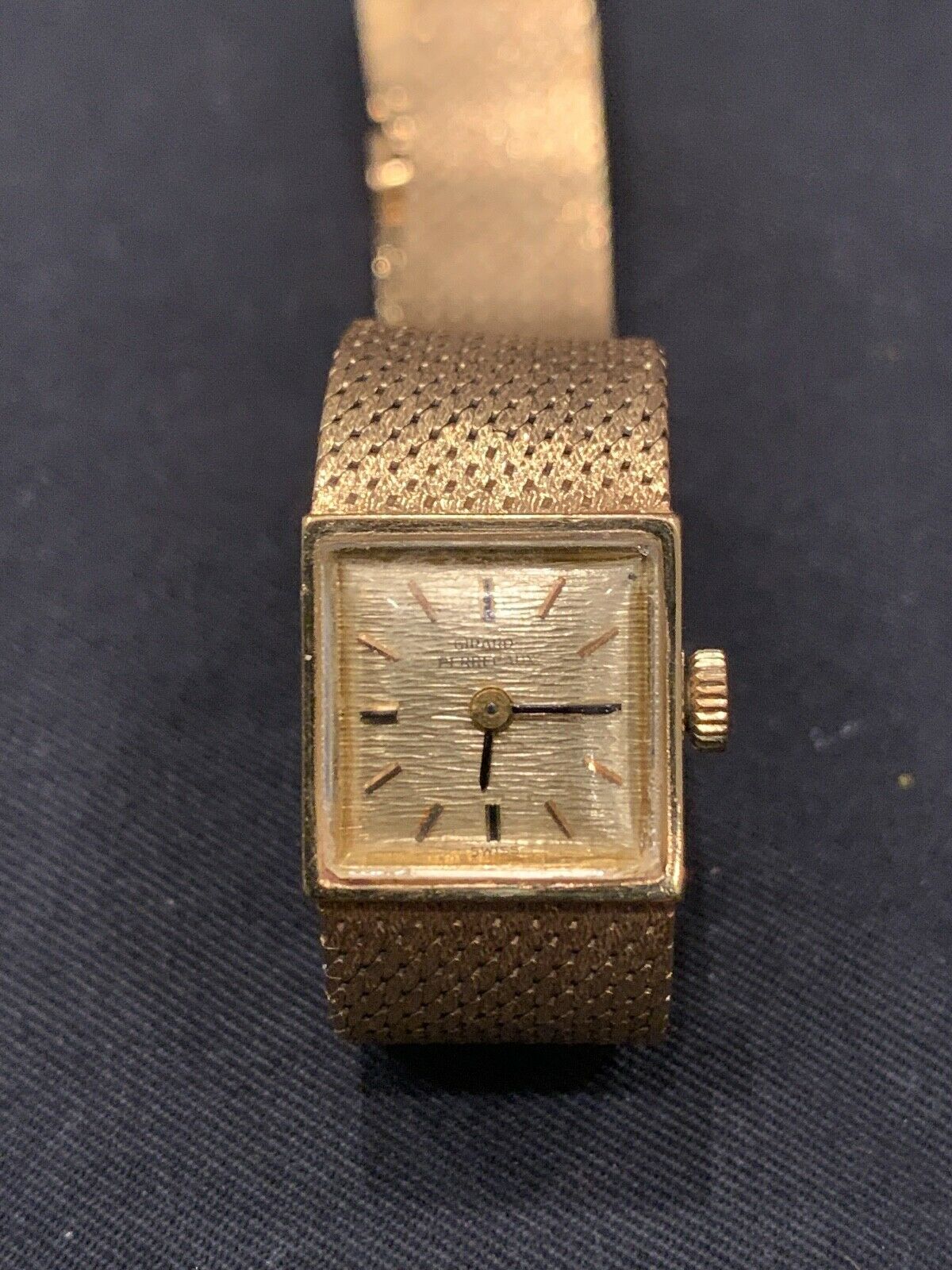 GIRARD PERREGAUX Ladies Watch Vintage 18k Yellow Gold GF Mesh