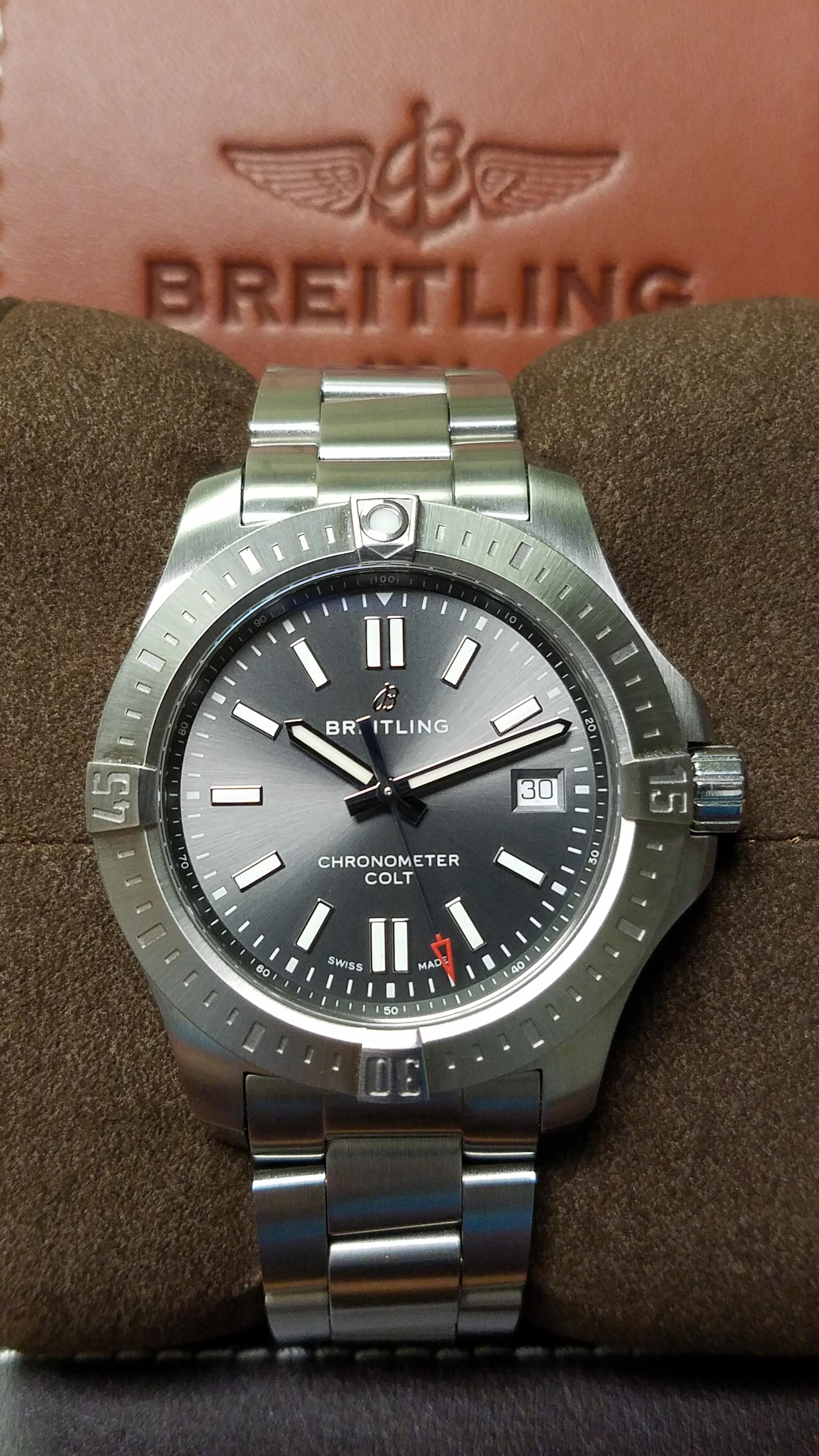 WTS] 41mm Breitling Colt ref# A17313101F1A1 with Tempest Grey dial. |  WatchCharts