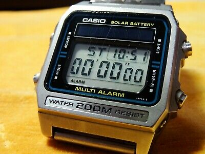 VINTAGE CASIO 1980 SOLAR MULTI ALARMS 200M (242) DW-2000 ORIGINAL