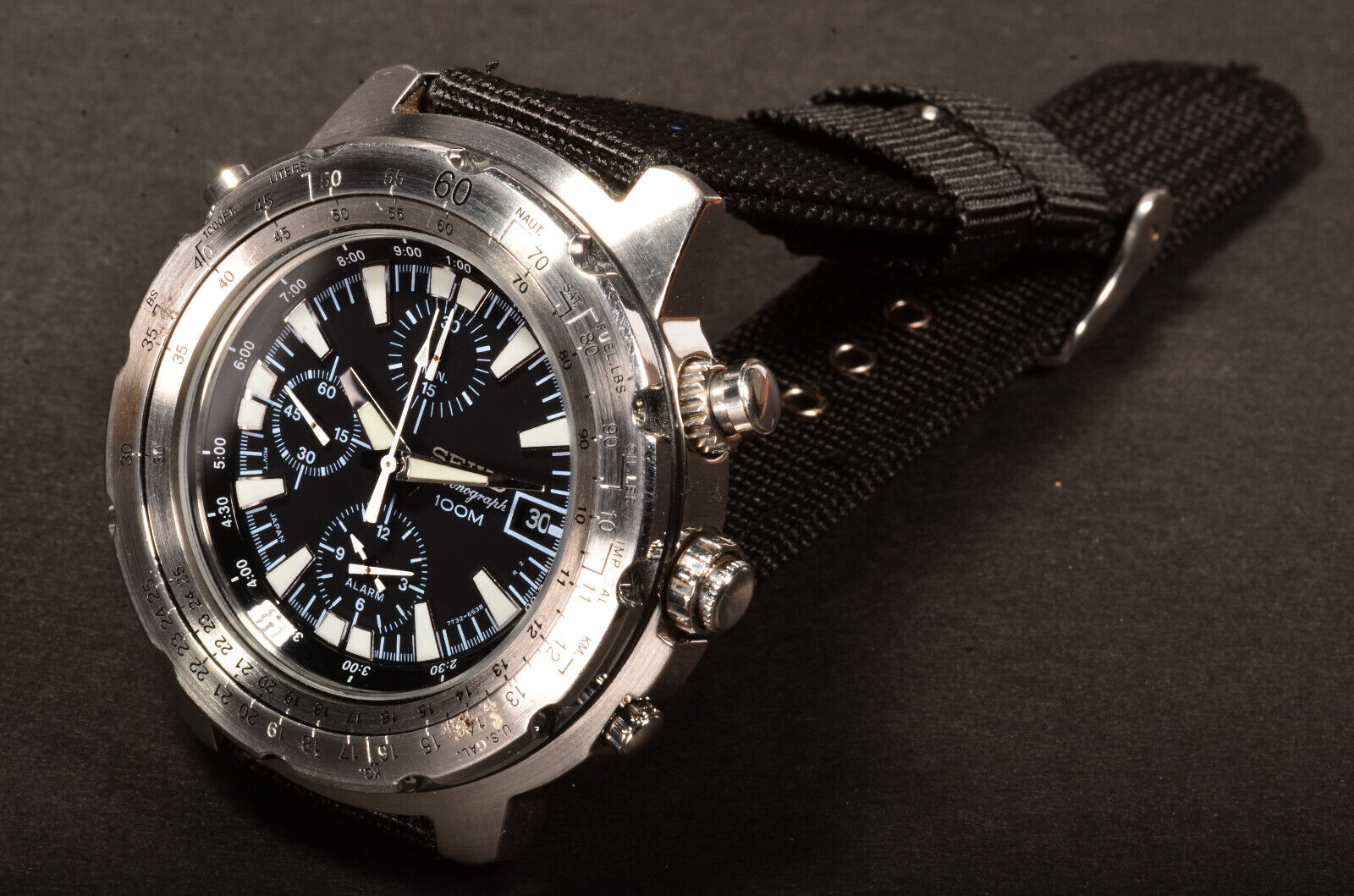 SEIKO CHRONOGRAPH 7T32-6N10 SLIDERULE