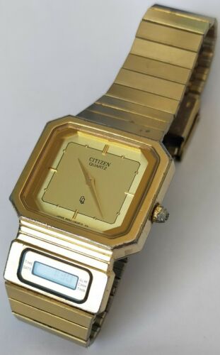 Rare Watch Citizen dual time Digital 8962-084969 TA Alarm