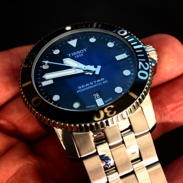 Tissot Seastar 1000 Powermatic 80 diver blue gradient dial and