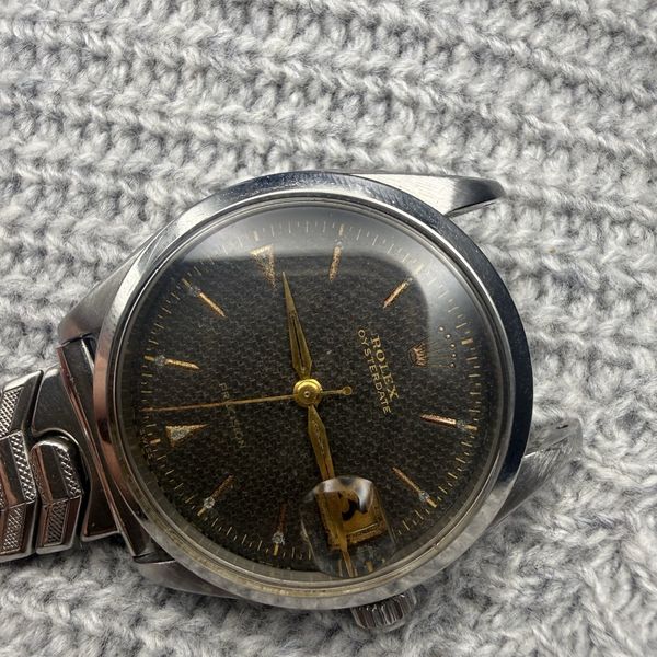 Very Rare Rolex Oysterdate Precision Honeycomb Black Dial 6294 ...