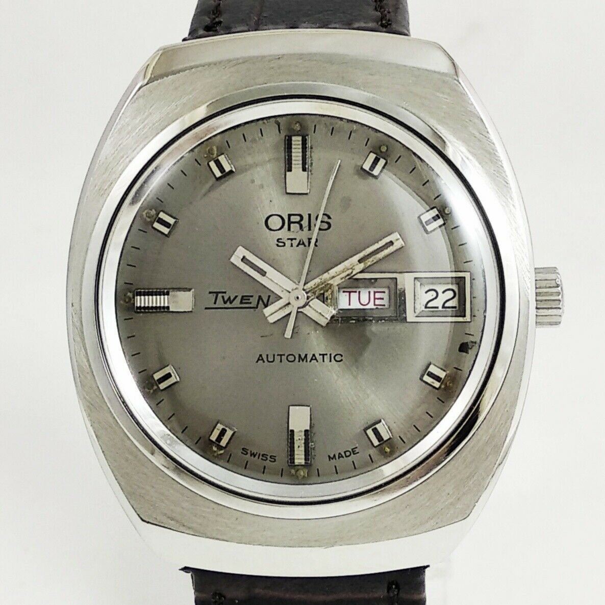 ORIS STAR TWEN AUTOMATIC SWISS DAY DATE MEN STAINLESS STEEL