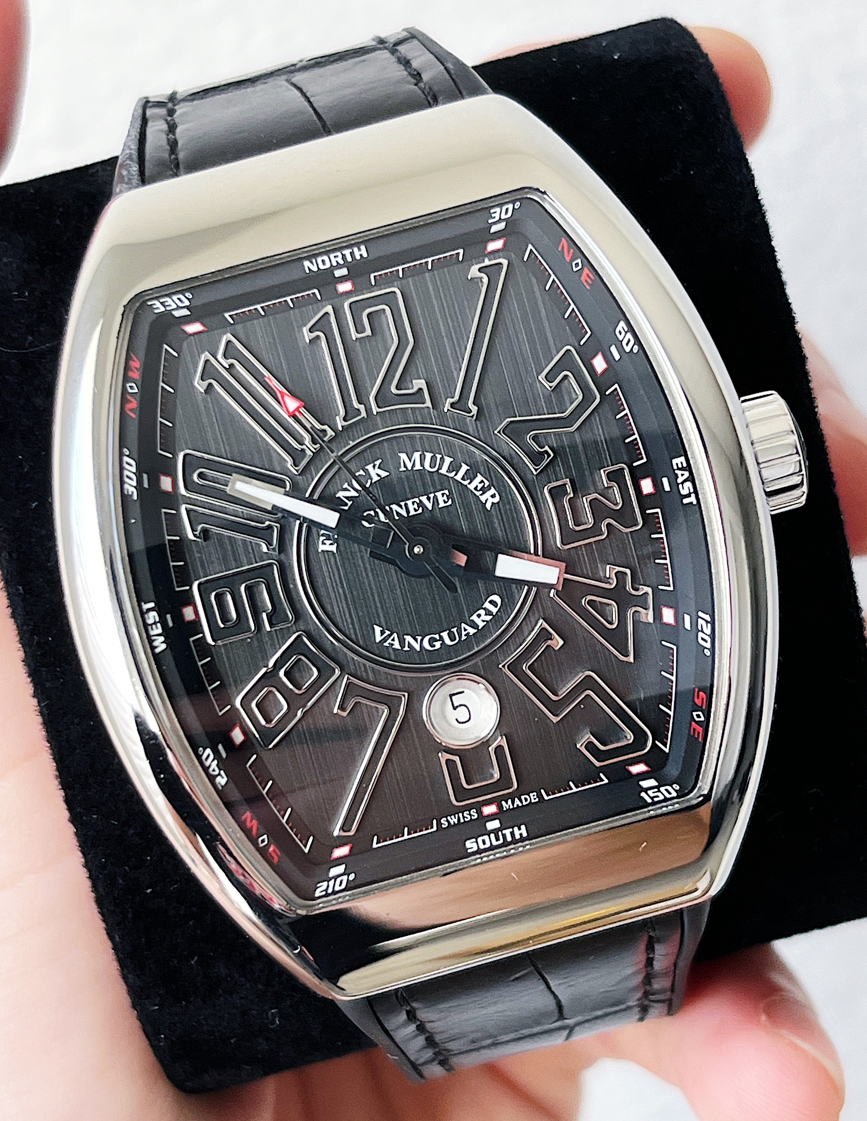 FS Franck Muller Vanguard Black 44mm Ref V 45 SC DT AC NR w