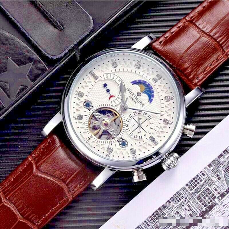 Patek Philippe Luxury Swiss Leather Tourbillon Automatic Mechanical Men s Watch WatchCharts Marketplace