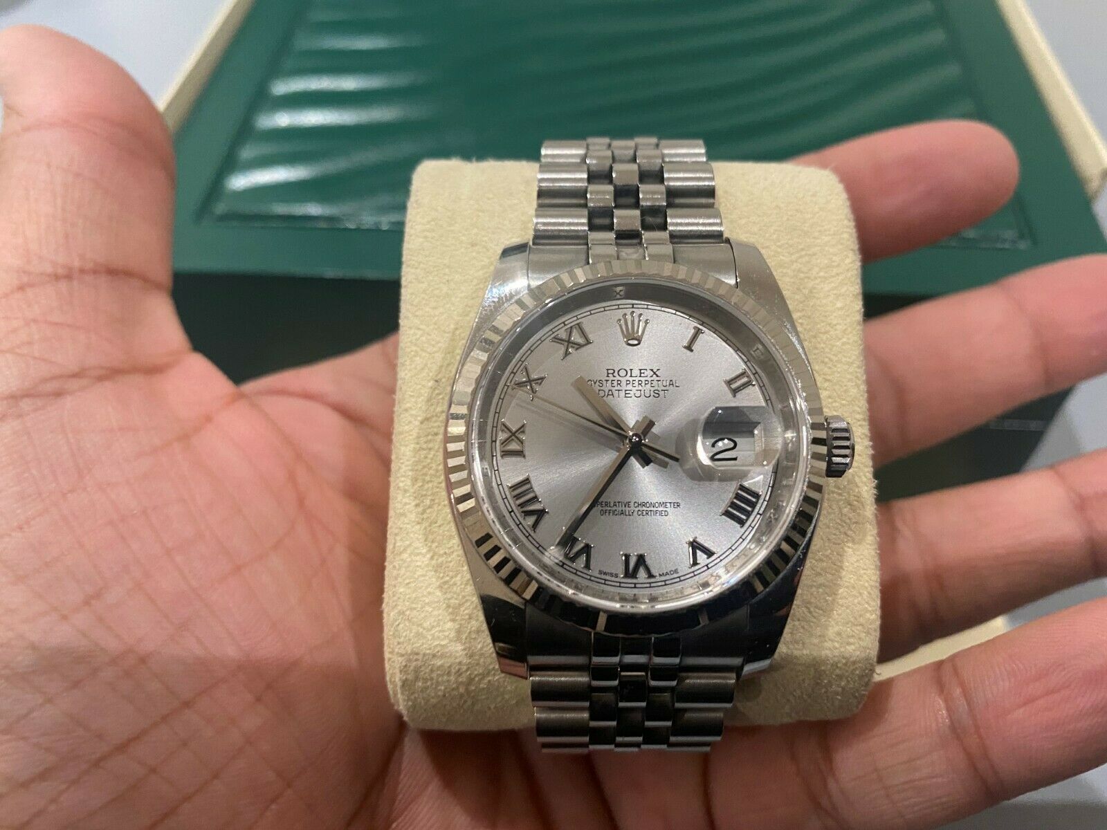 Rolex DateJust 36mm Roman Numeral Dial 116324- Box & Papers- Limited  Edition | WatchCharts Marketplace