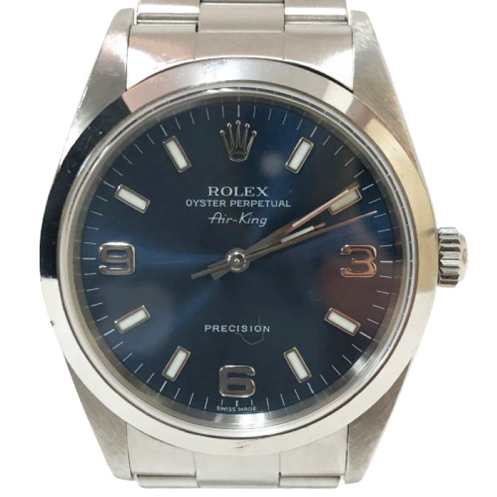 Rolex ROLEX Air King 1400 No. A blue dial SS watch self winding