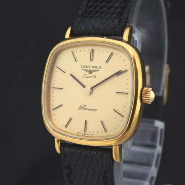 LONGINES presence ビンテージスクエア 電池交換済み　美品 LONGINES Presence 150 / 7111 Quartz Watch Women's 18K Gold Plated