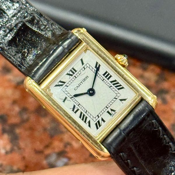 Rare Louis Cartier 18K Gold Tank Sm size Quartz Ref.866001 ...