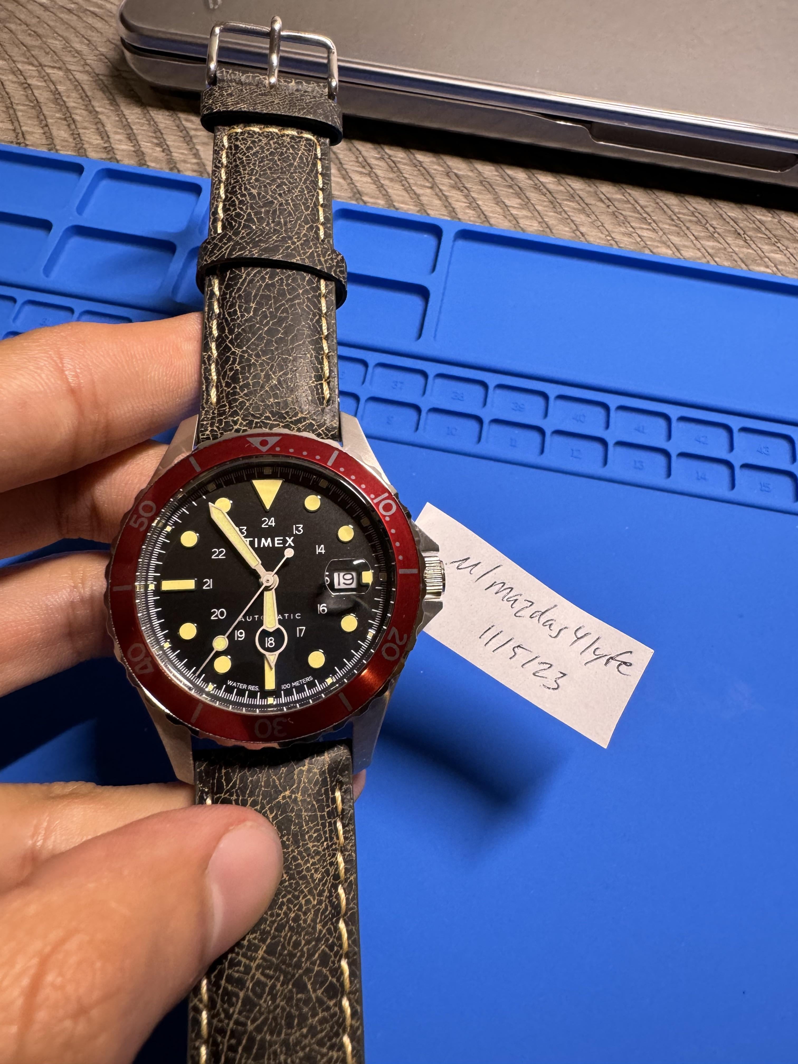 WTS repost Timex Men s TW2U09900ZV Navi XL Automatic Watch red