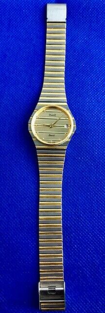 Vintage Piaget Stainless Steel Swiss Quartz Watch Gold Tone 2