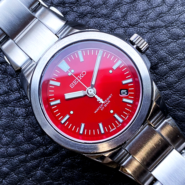 完動 SEIKO「S」サス シャインレッド文字盤 7N32-0B70 クォーツ 8eaaf9d5-bba7-4b21-9d87-