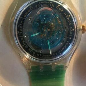 Swatch Watch Automatic 1992 United Nations Earth Summit In Our Hands 23j Nib Watchcharts