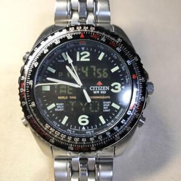 シチズン　プロマスターワールドタイム　C460-Q00788K Citizen Promaster C460-q00788 Chronograph Day/date Men's