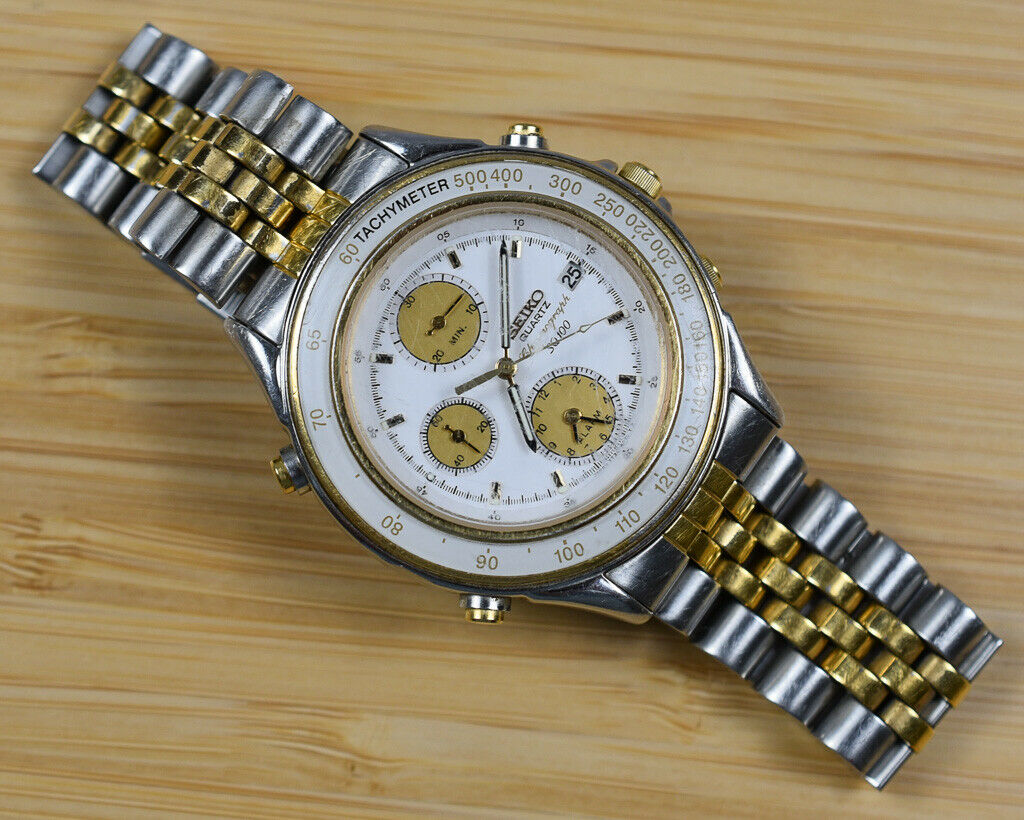 seiko chronograph two tone