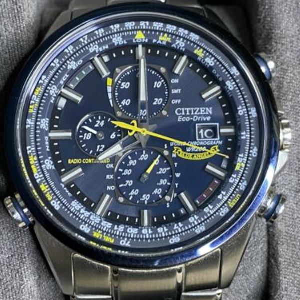 Citizen EcoDrive Blue Angels Chronograph Atomic Mens Watch AT802054L