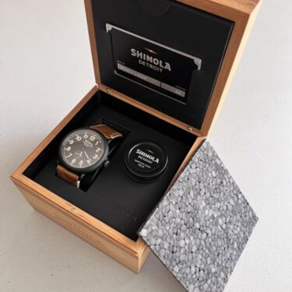 Shinola Runwell men's watch 47mm Matte Black *Needs Battery* WatchCharts Marketplace