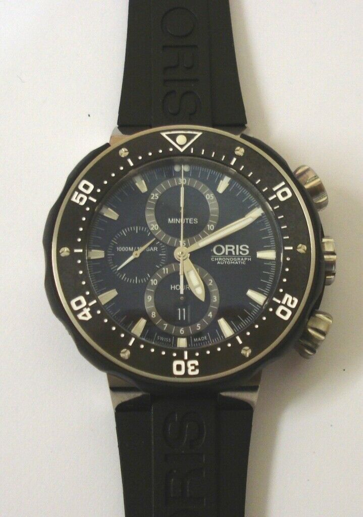 Oris 7683 Pro Diver Titanium Chronograph Watch 1250 Good