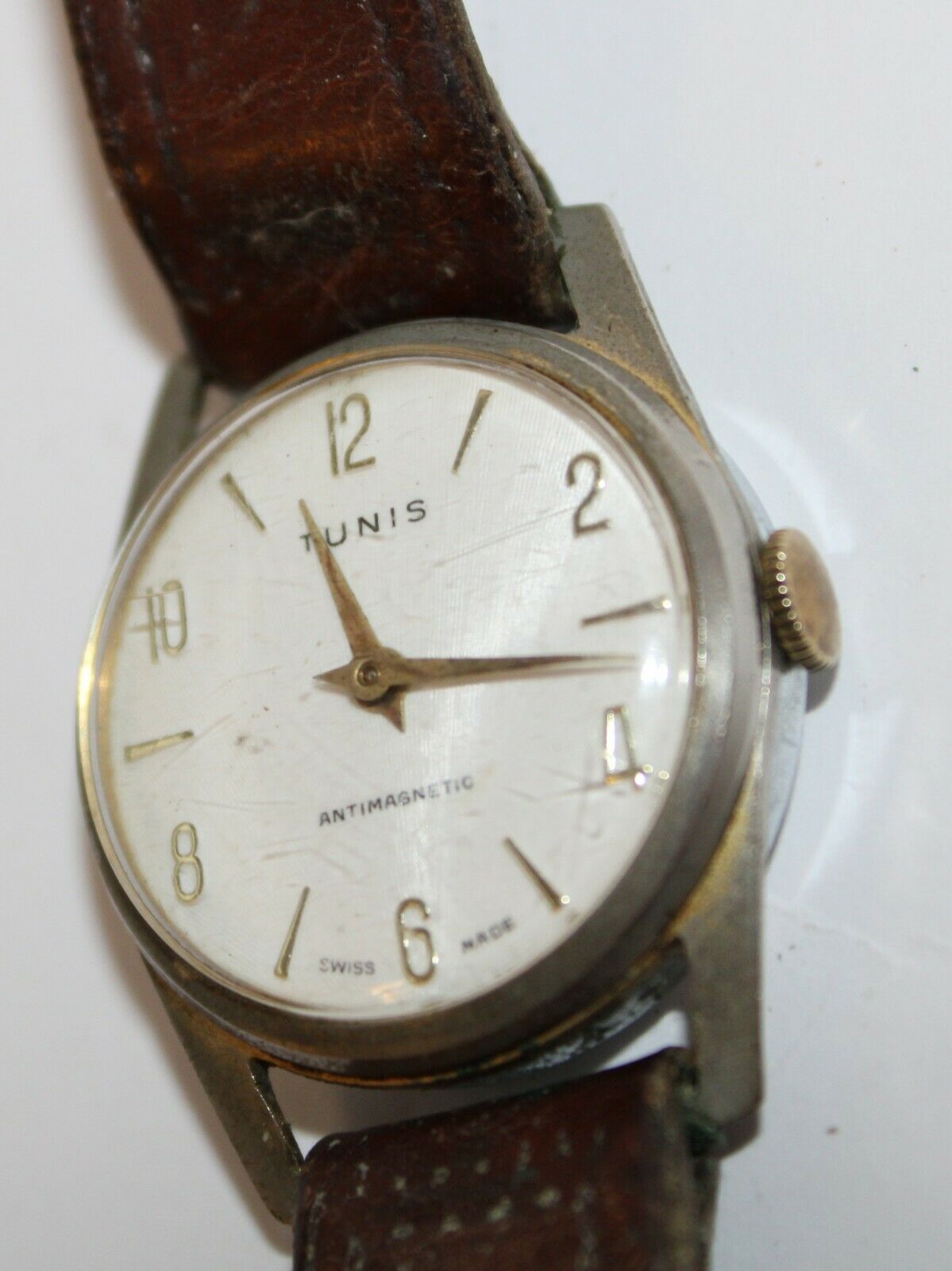 Tunis Vintage Swiss made antimagnetic wrist watch Military style