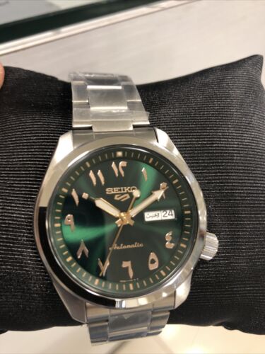 Original Seiko SRPH49k1 Auto 40mm Arabic Green Dial Men Rare Watch (Ltd Ed)
