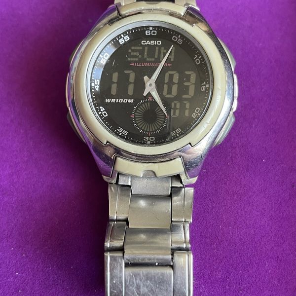 Japan Vintage Quartz Wristwatch Casio Illuminator AQ 160 World Time ...