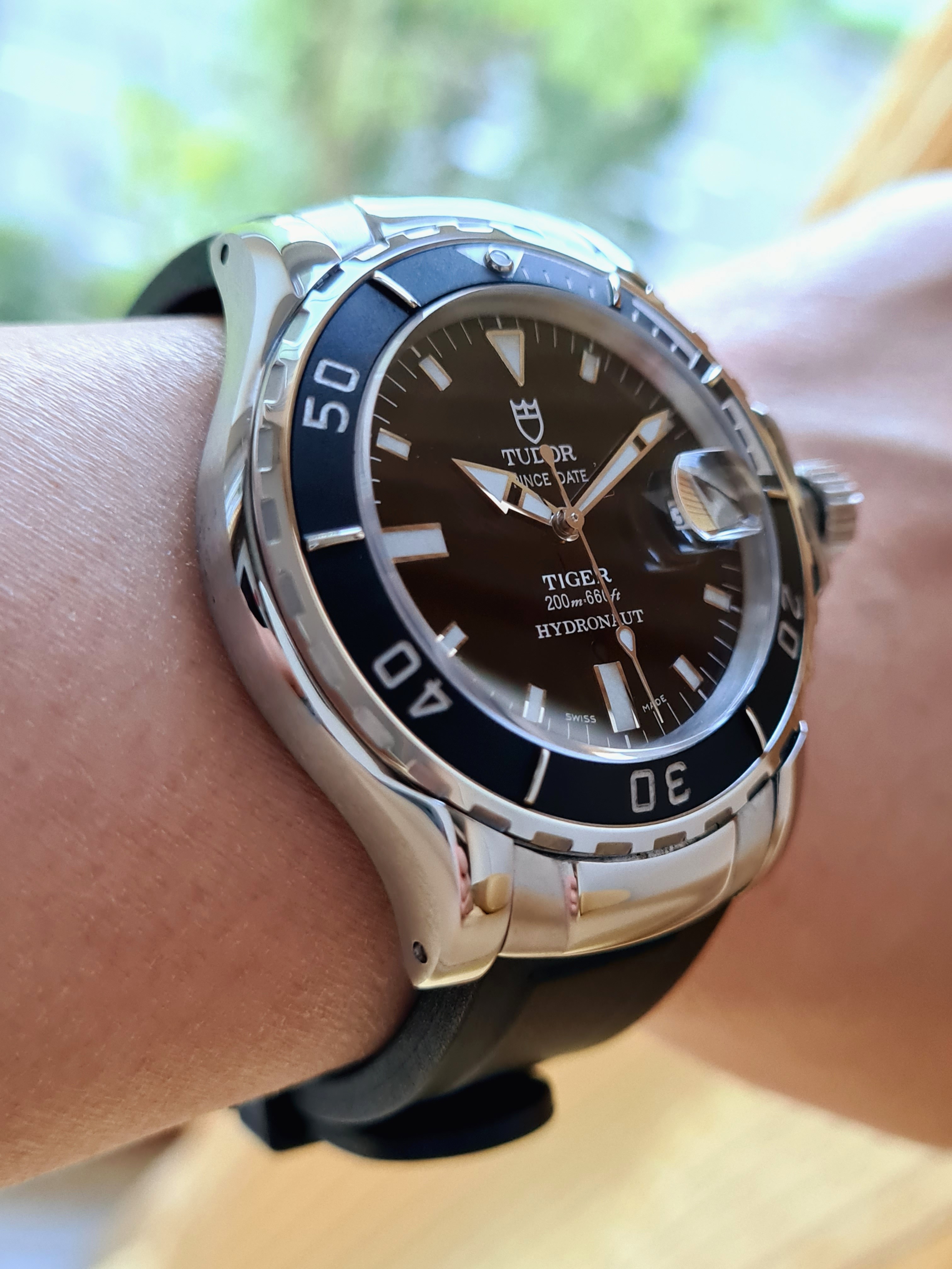 Tudor Prince Date Hydronote Tiger 89190 AT Stainless Steel