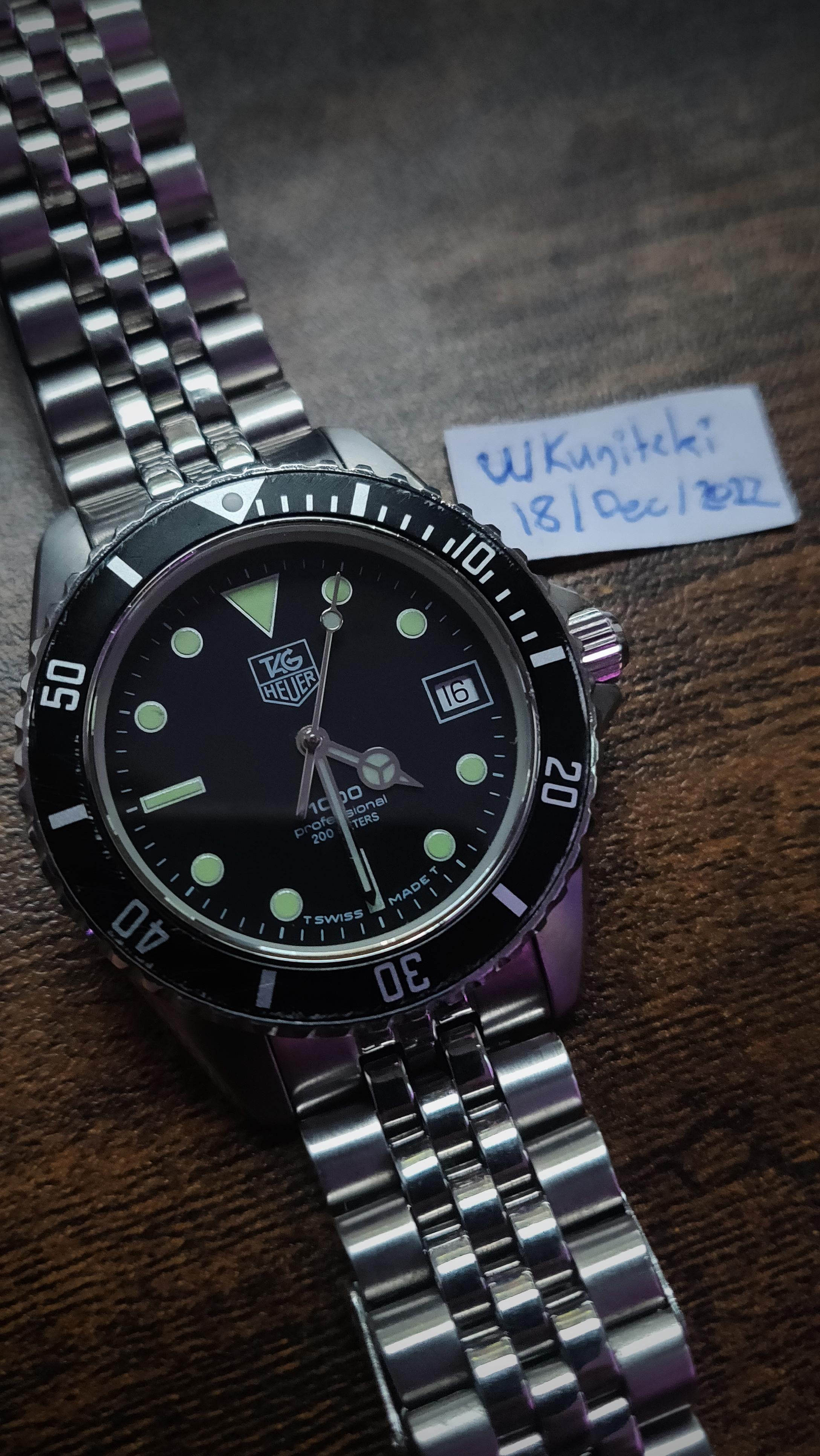 WTS Quartz TAG Heuer Diver Professional Ref. 918.013 599