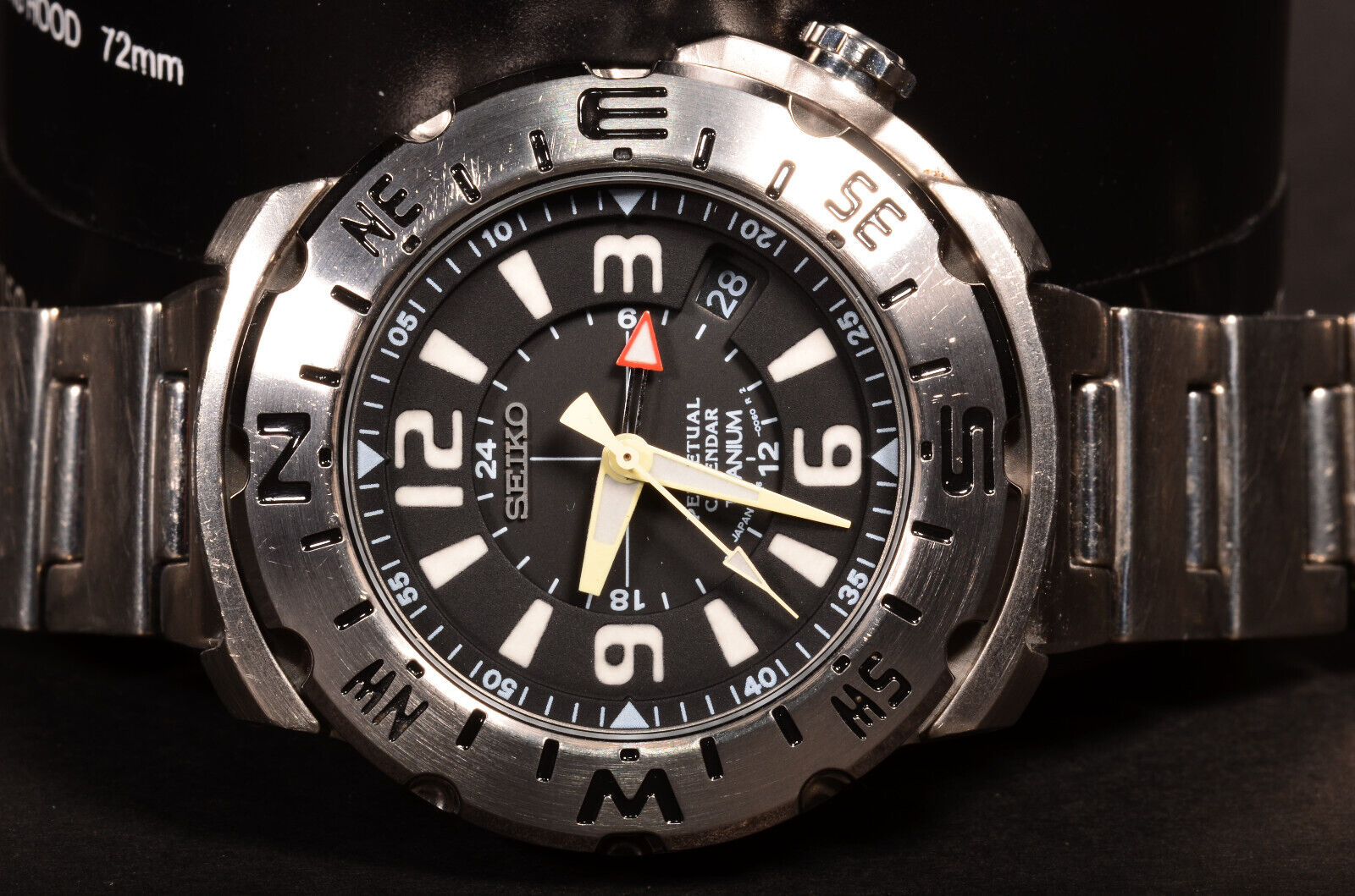 Seiko 8F56-0070 Landtrek SBCJ009 GMT Perpetual Prospex Titanium 