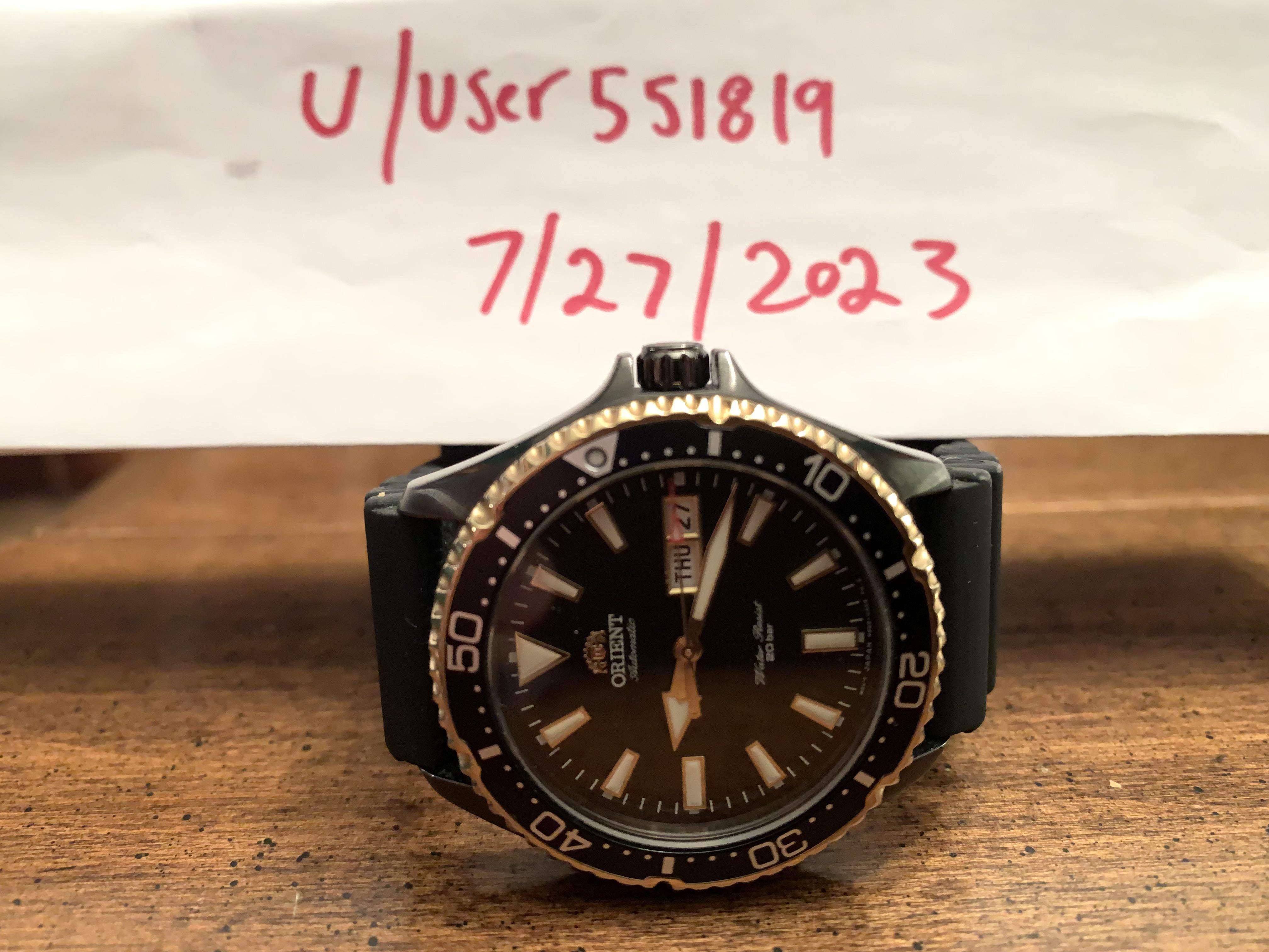 WTS/WTT] Orient Kamasu Black Dial - Full Kit with Strap Code