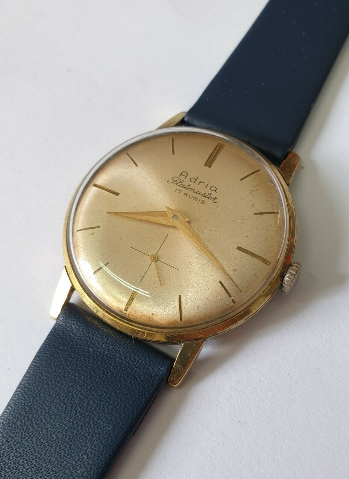 Vintage Adria Flatmaster Hand Winding Watch - cal Peseux 320 | WatchCharts  Marketplace