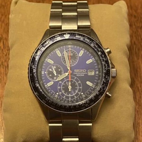 Seiko SND255 Flightmaster Pilot Slide Rule Chronograph Men's Watch 7T92 ...