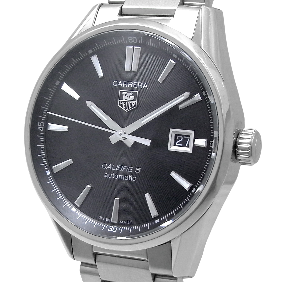 "Men" [Used] Tag Heuer Carrera Caliber 5 Date Men's Black Dial WAR211A ...