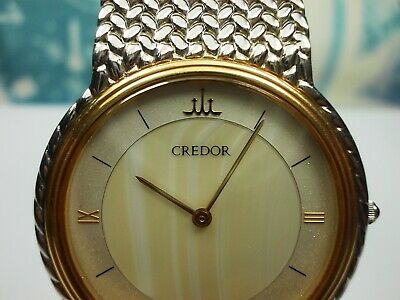 SEIKO CREDOR HATTORI 18K/SS QUARTZ MEN'S WATCH, 5A74-0240