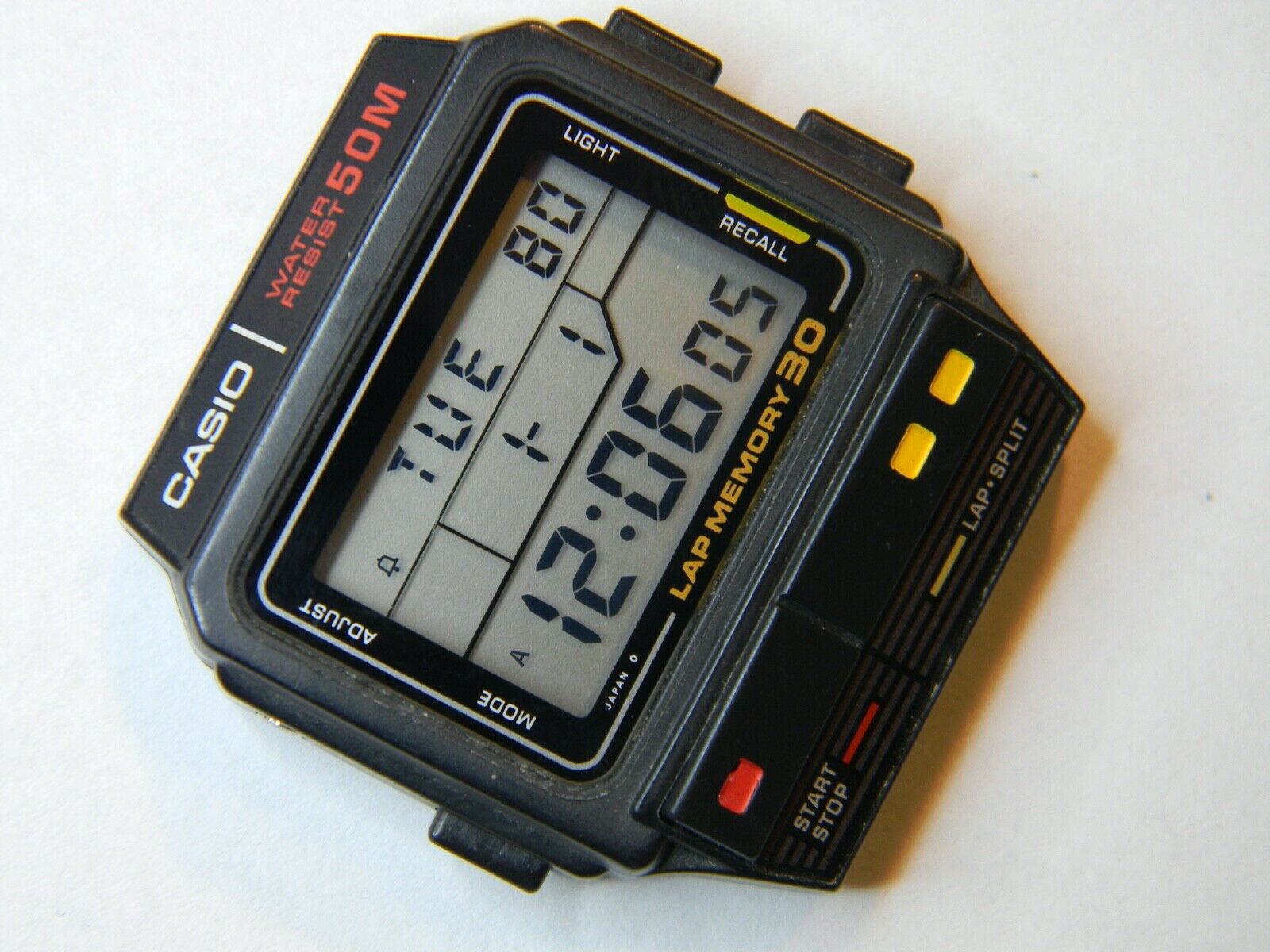 EXC. FINE VINTAGE 1986 CASIO SDB-300W MENS LCD WATCH - NEW BATTERY