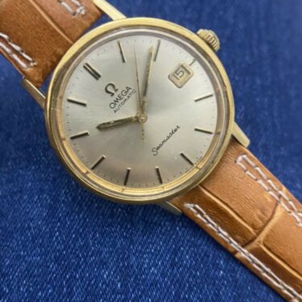Rare Vintage Omega Seamaster Automatic Watch 18k Solid Gold Watch