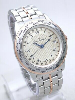 Vintage Girard Perregaux GP 90 World Time 18K Steel Ref 1010