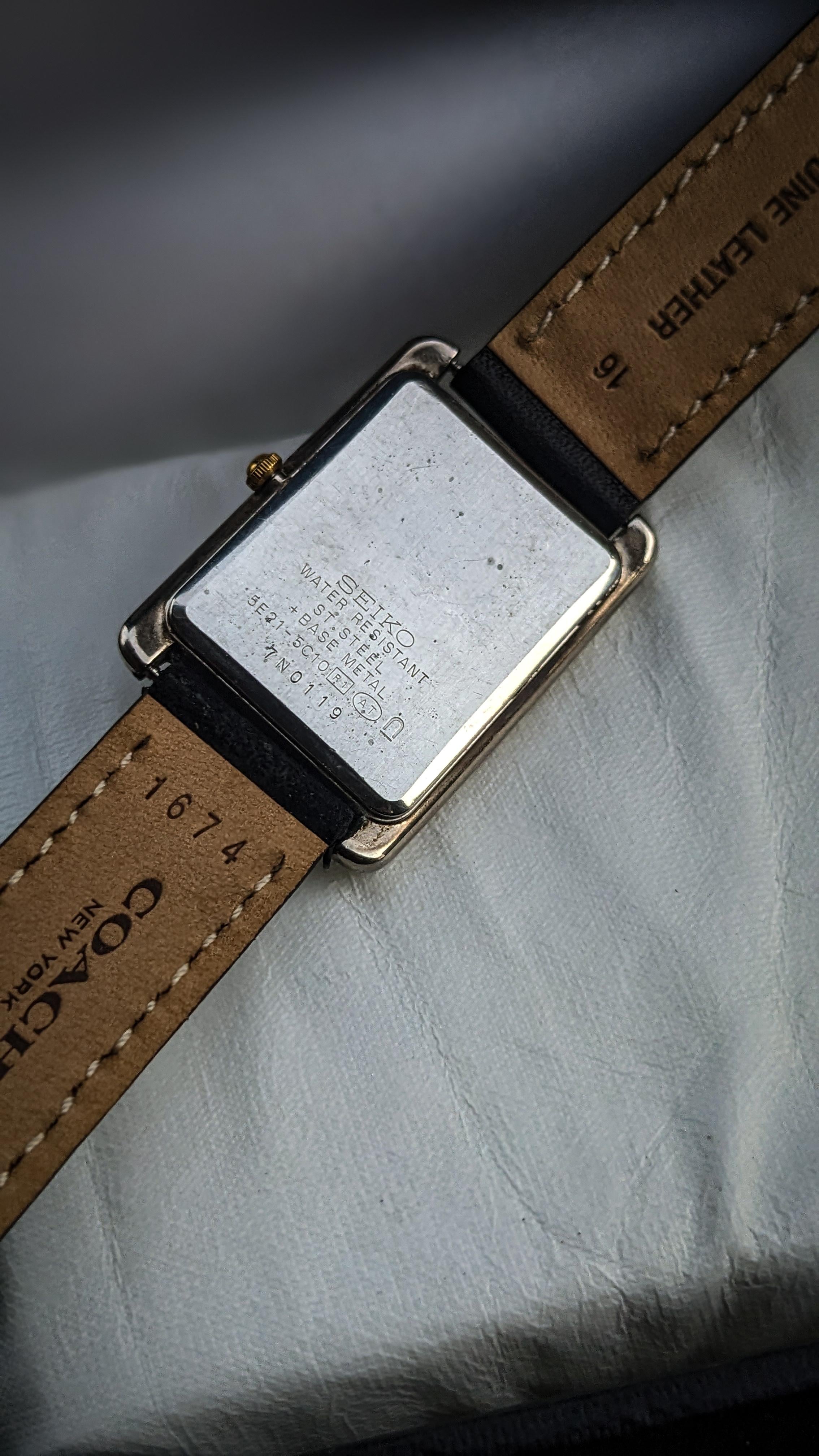 wts] Vintage Rare SEIKO Lucent TANK Roman numerals 5e21-5c10 Dress