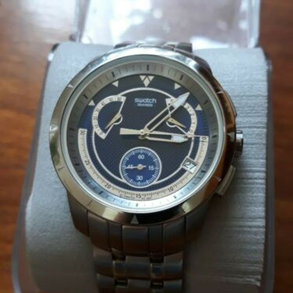 Swatch Irony Retrograde - YRS400G - Dark steel, unbenutzt