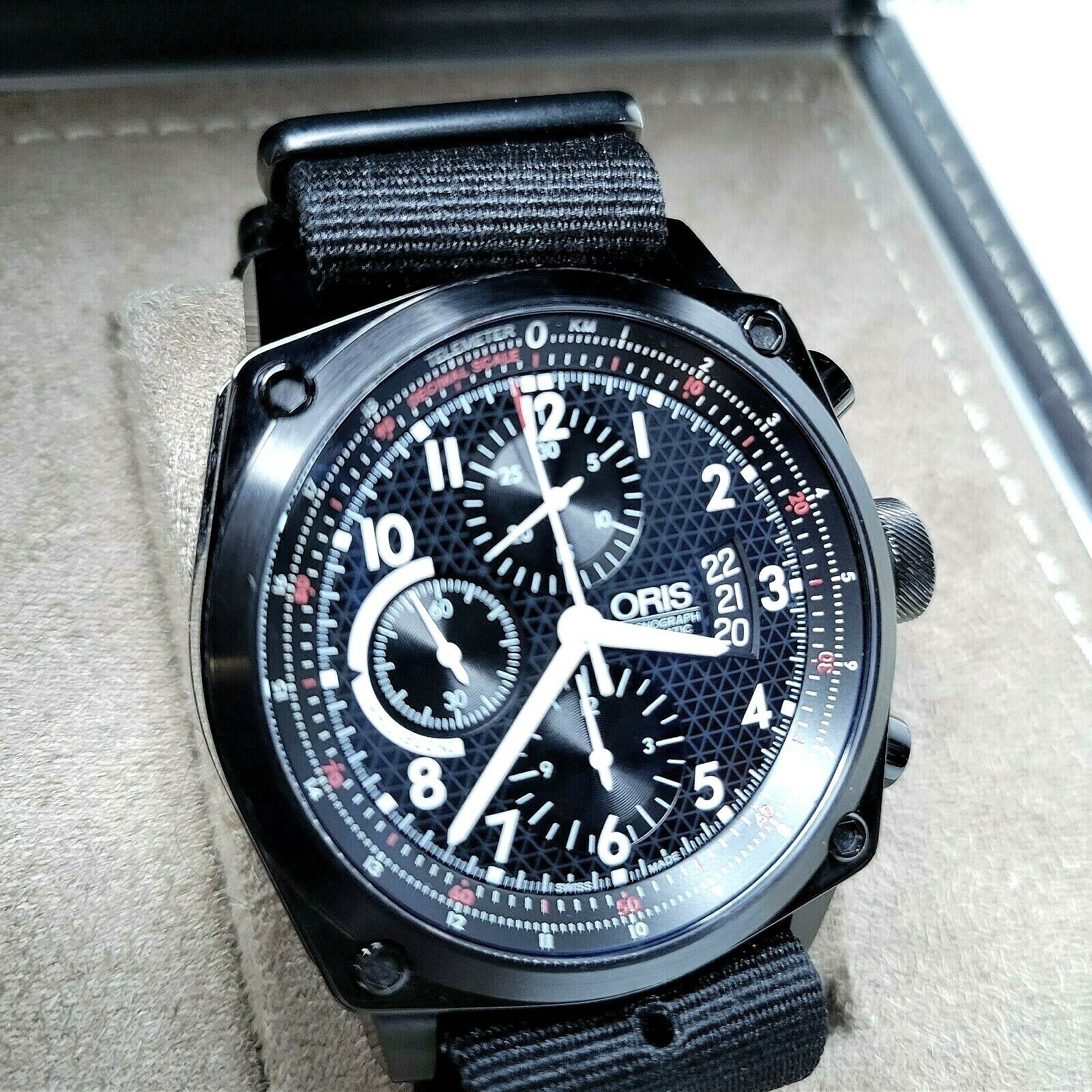 ORIS BC4 Automatic Chronograph 45mm Watch Black Original Band