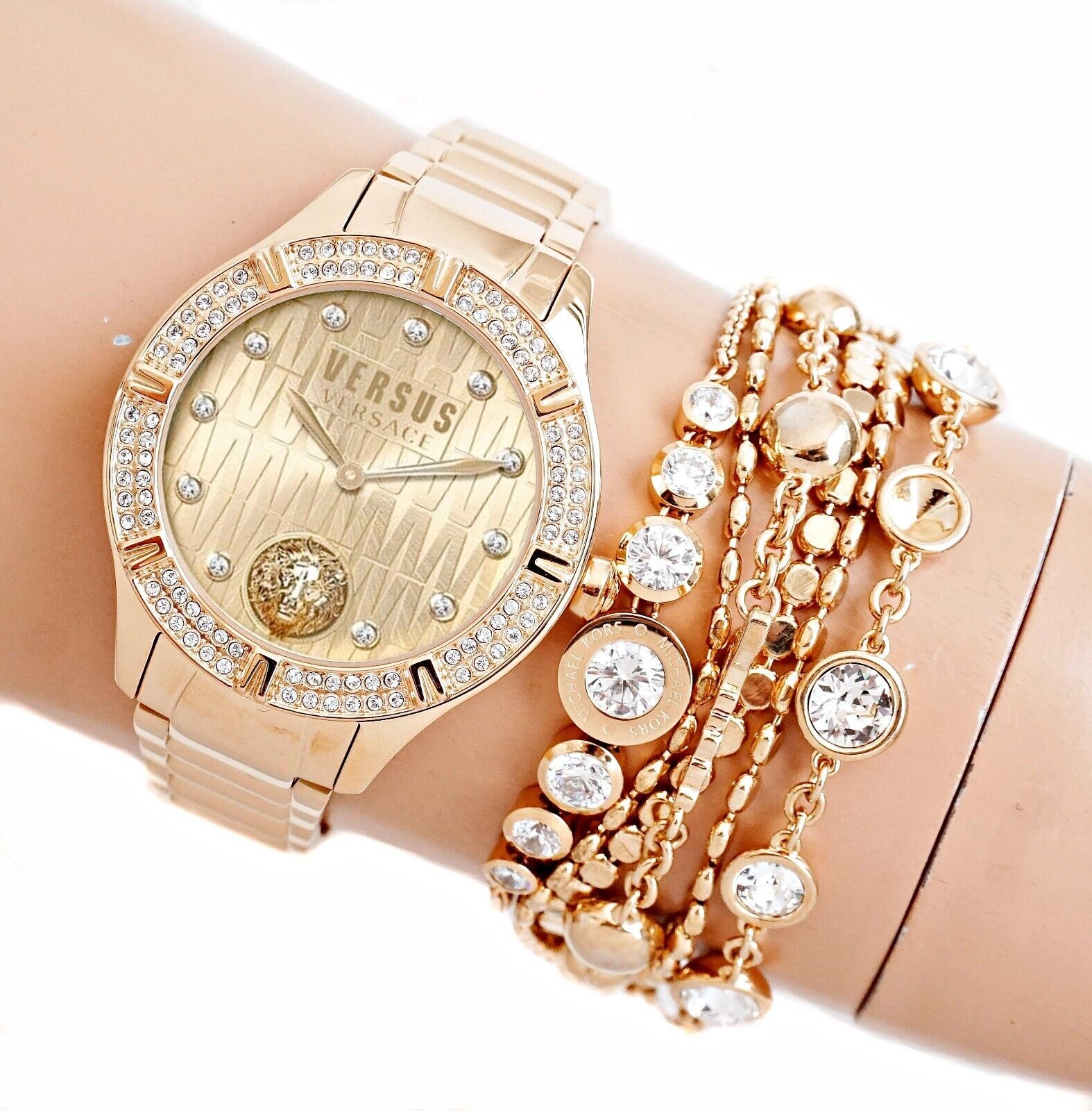 Versus Versace Women's Watch Swarovski S26050017 Canton Road IP Gold New |  WatchCharts Marketplace