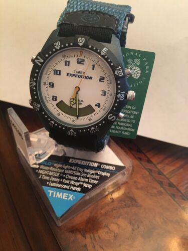 Timex Expedition Combo T44241 Blue Band White/ Black Face Brand New in Box/  Rare | WatchCharts