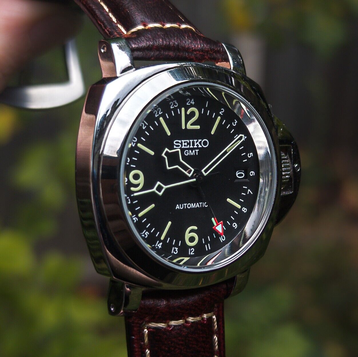 Seiko Mod] Custom GMT Vintage Style Modded Bespoke Watch WW2 Pilot 