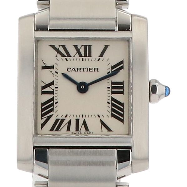 Cartier CARTIER Tank Francaise SM W51008Q3 2384 Watch SS Quartz Ivory ...