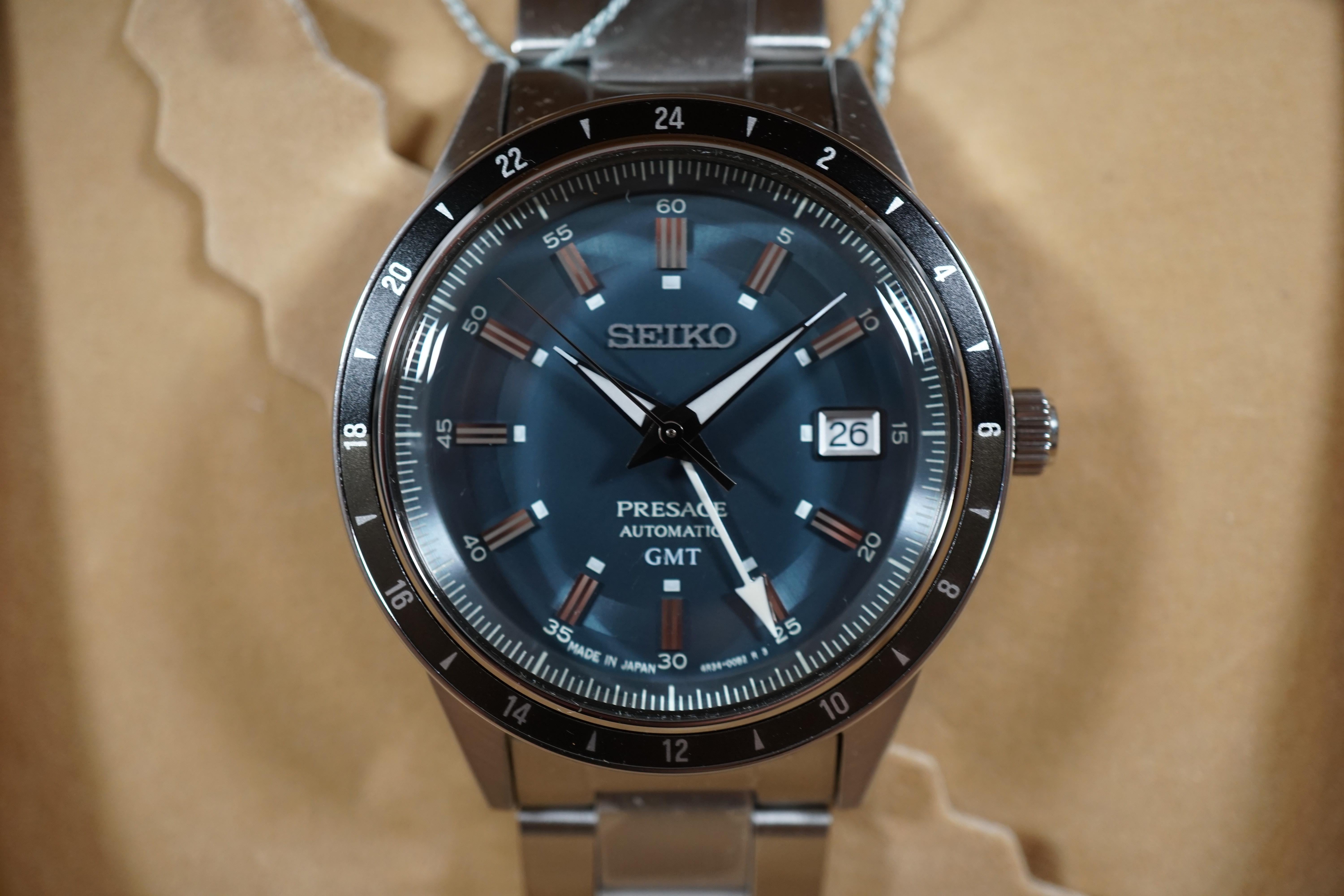 WTS] New Seiko Presage SARY229 4R34 Style 60S Blue Dial GMT