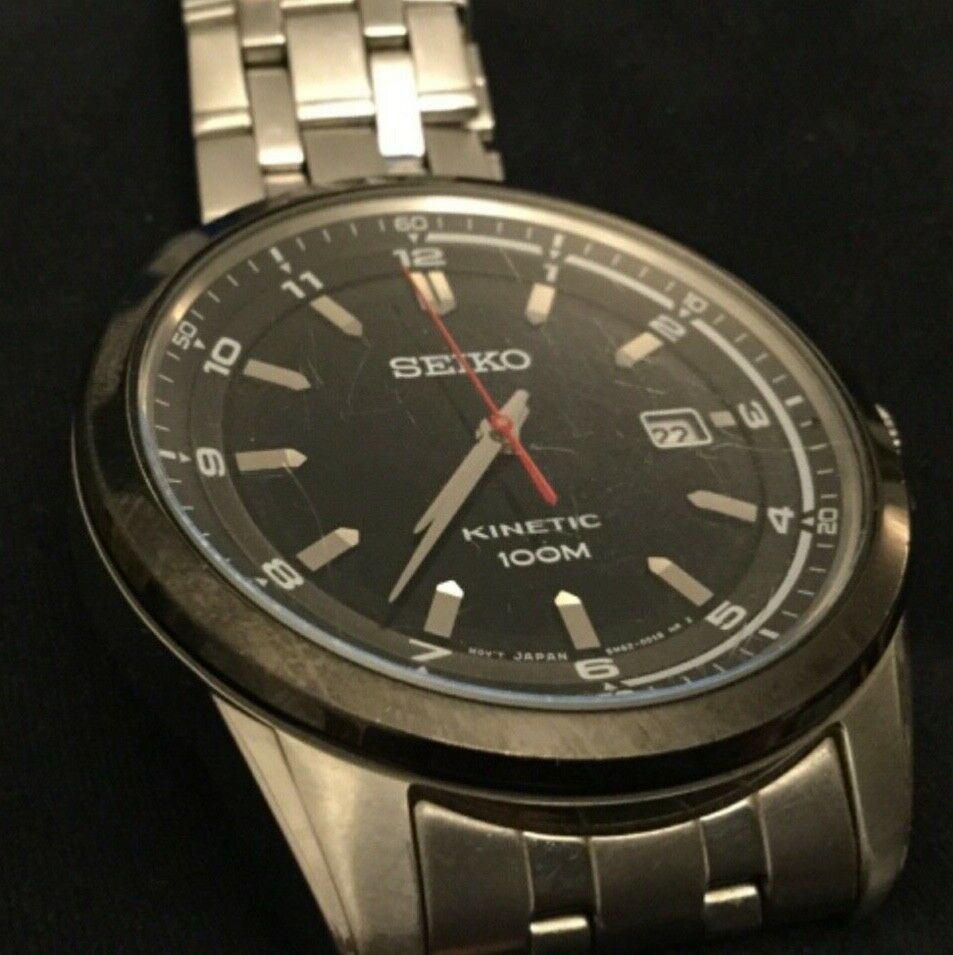 Seiko kinetic SKA635 5M62 0DE0 stainless steel watch 42mm