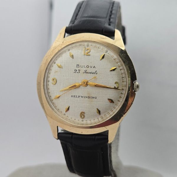 Vintage BULOVA men's automatic watch 10BZAC 23Jewels 10K RGP U.S.A 1959 ...