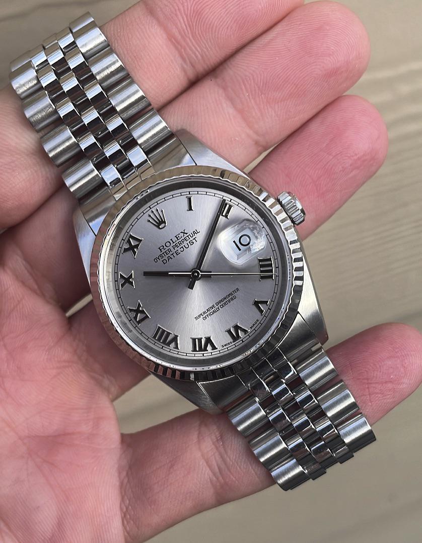 Rolex datejust outlet rhodium roman dial