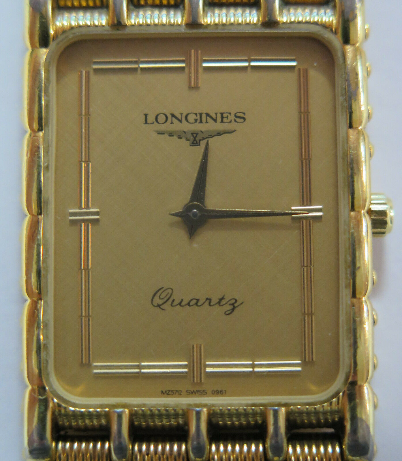 Vintage Longines MZ5712 0961 Swiss Quartz Gold Tone Watch CMZ 5712